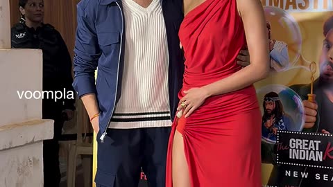 kartik aaryan and ananya panday pose for the cams as they