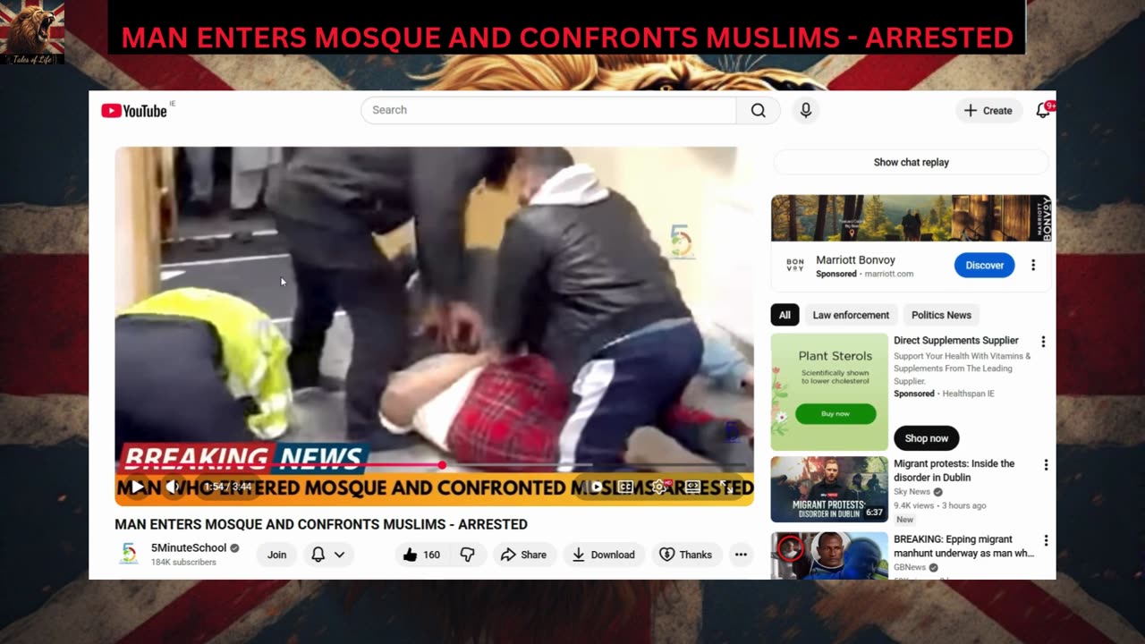 MAN ENTERS MOSQUE AND CONFRONTS MUSLIMS - ARRESTED