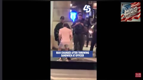 Trump Deranged DOJ Attorney throws sandwich at law enforcement in DC