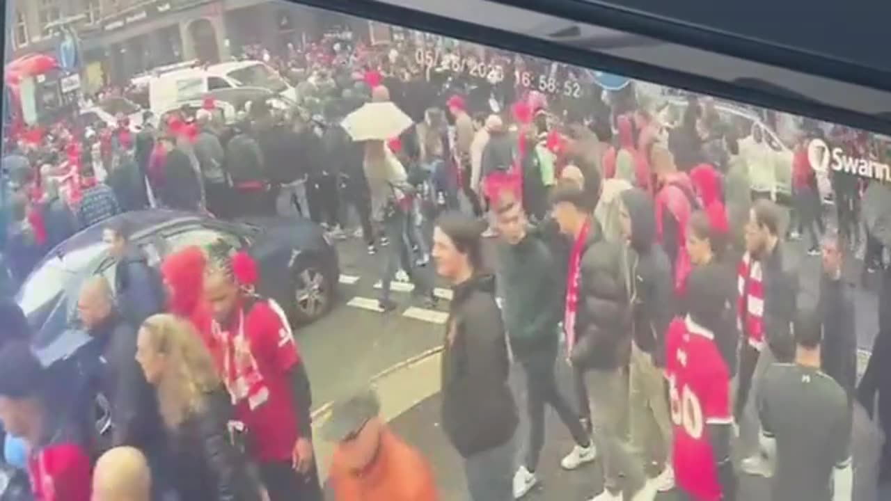 CCTV shows driver weave through Liverpool crowds prior to crash