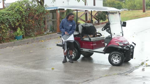Yoda on a Golf Cart