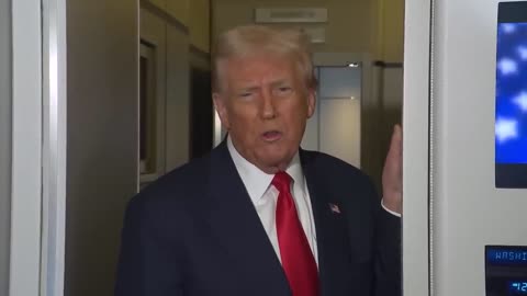 President Trump Gaggles with Press on Air Force One