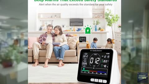 14 in 1 Air Quality Monitor Indoor with Beep Alarm, 6 AQI Air Quality Detector w