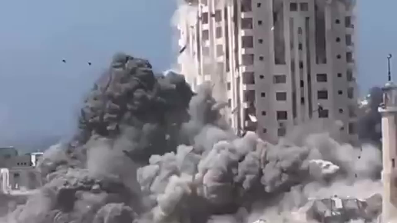 A high-rise building in Gaza City was leveled by an Israeli strike on Friday Sept 5,2025