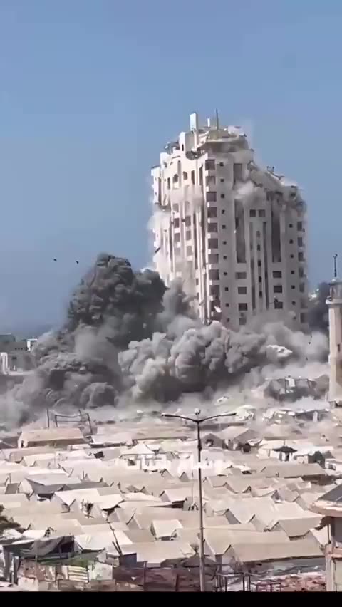 A high-rise building in Gaza City was leveled by an Israeli strike on Friday Sept 5,2025