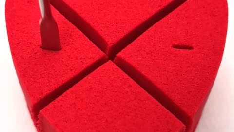Satisfying Heart Shaped Sand 8 – Cut and Poke ASMR