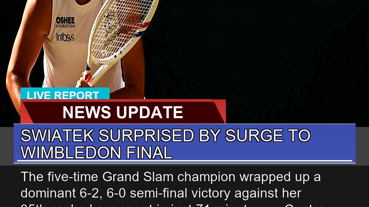 Swiatek Surprised by Surge to Wimbledon Final