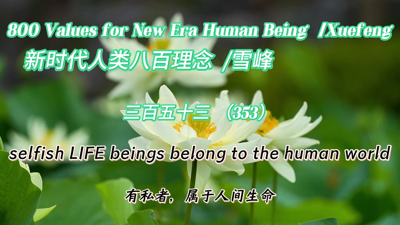 800 Values for New Era Human Being（353）