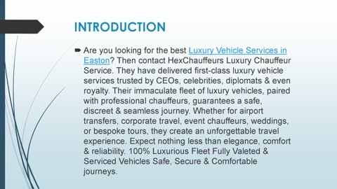 Best Luxury Vehicle Services in Easton