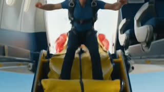 Guy Decided to Jump #A320 #Flying Escape Slide #Aviation #AeroArduino