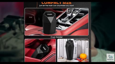 HOTOR Car Trash Can with Lid - 2 Pack, Car Accessories for Interior, Leakproof V