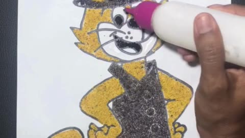 Top Cat Coloring Time!#relaxing #sandasmr #satisfying #sandart #art #sandpainting #coloring