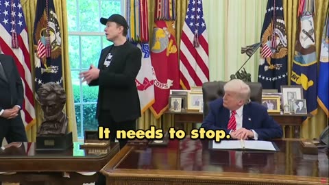 Elon Musk in Oval office of President Trump