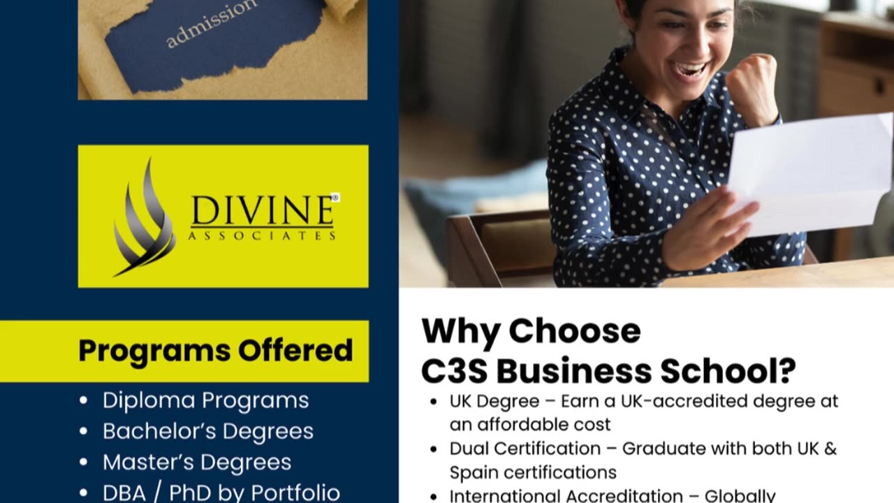 Final Call for May 2025 Intake at C3S Business School – Apply Now Through Divine Associates