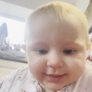 Baby Kayla Watching Herself on the Phone While Crawling on Mommy 📱