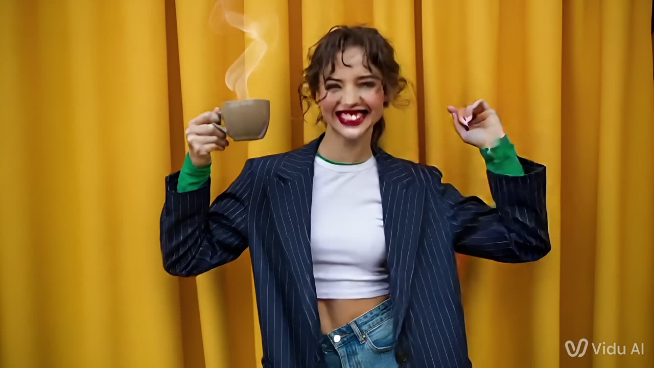 Enjoying A Mug Of Cappuccino