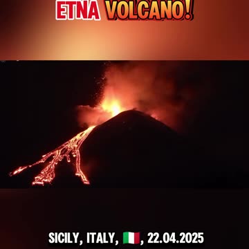 Eruption of the Etna volcano (Sicily, Italy, 22.04.2025).