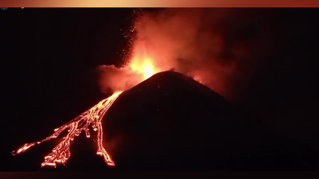 Eruption of the Etna volcano (Sicily, Italy, 22.04.2025).