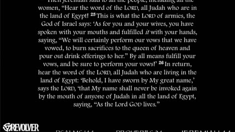 L8NIGHTDEVOTIONS REVOLVER -PSALM 144- PROVERBS 24- JEREMIAH 44- READING WORSHIP PRAYERS