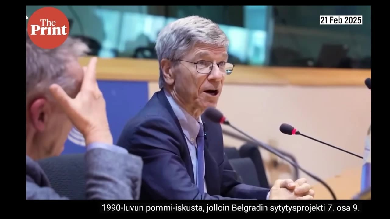 Professori Sachs Euroopan parlamentissa.