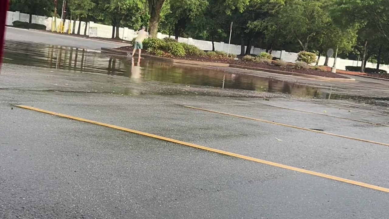 Draining a Parking Lot Puddle