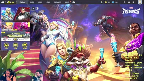 Marvel Rivals with a mostly full squad