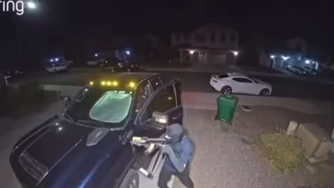 Robbers steal a car while one waits for owner to make the mistake of stepping out