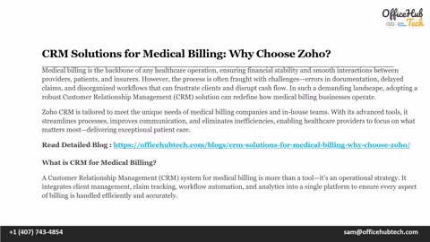 CRM Solutions for Medical Billing- Why Choose Zoho