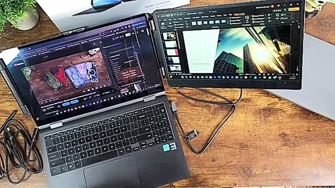 Laptop Screen Extender, 14" FHD 1080P IPS Laptop Monitor Extender Dual Screen, Portable