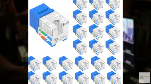 VCE UL Listed 10Gbps Cat6 Keystone Jack Insert 25-Pack, 90 Degree Punch Down RJ4