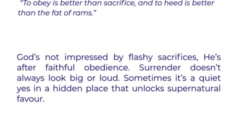 Obedience is greater than the Outcome