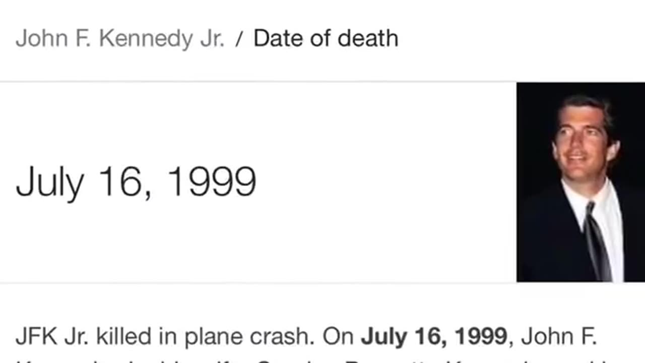 JFK jr, Q, Trump….. As the world turns
