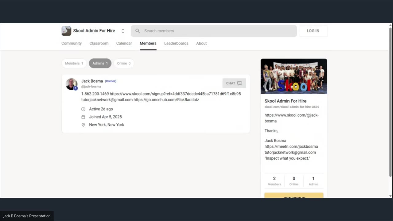 Jack Bosma: Suspended Skool Affiliate Member
