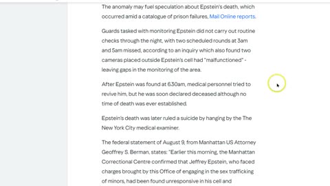 Epstein Death announced in advance