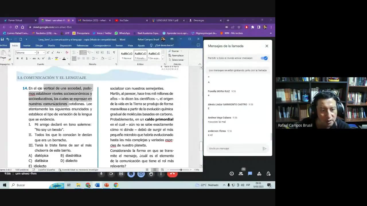 PAMER SEMESTRAL 2023 | Semana 01 | Lenguaje: Comunicación