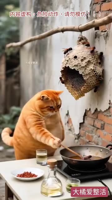 Chonky Chef Faces Buzzing Trouble! 🐱🍳🐝