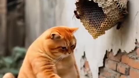Chonky Chef Faces Buzzing Trouble! 🐱🍳🐝