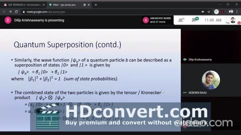 Talk on "Intro To Quantum Physics and Quantum Processing" by Dr. Dilip Krishnaswamy