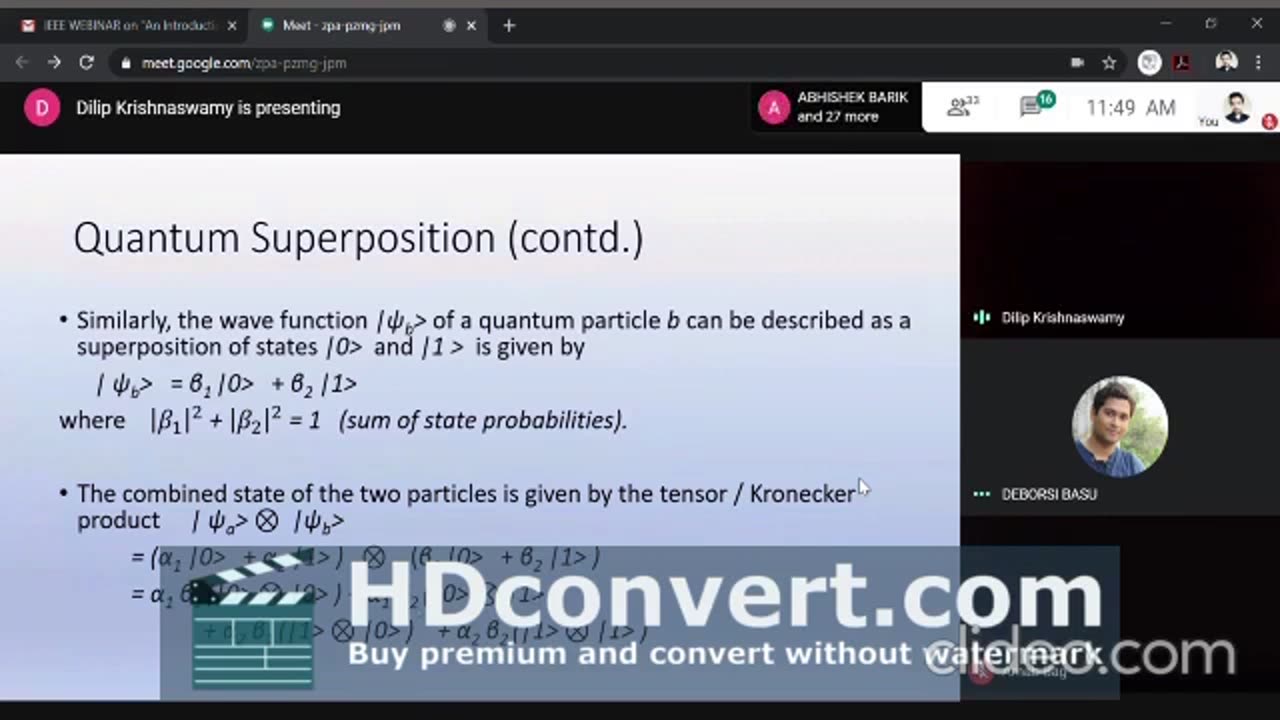 Talk on "Intro To Quantum Physics and Quantum Processing" by Dr. Dilip Krishnaswamy