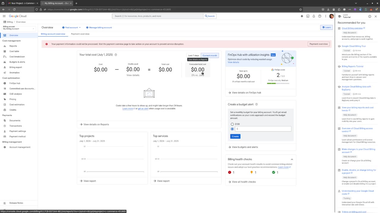 Google cancel services if payment method not provided