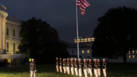 🚨The US Marine Corps Silent Drill Platoon perform at White House South Lawn