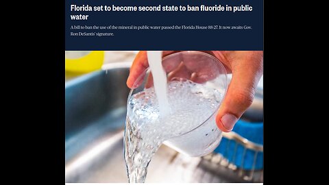 FL Second State to Ban Flouride in Drinking Water