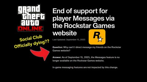 Rockstar Games Social Club Text messages are now DISABLED!! Is Social Club DYING...??
