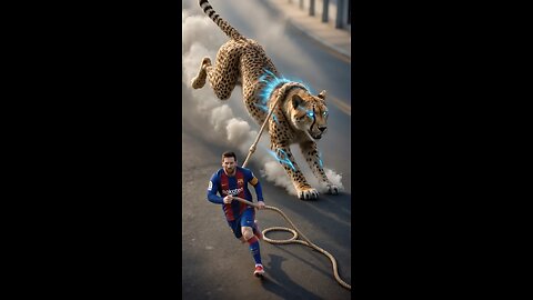 Messi, Neymar & Mbappé’s cheetah vs Ronaldo’s cheetah #ronaldo #goat #messi #aifunnyshorts