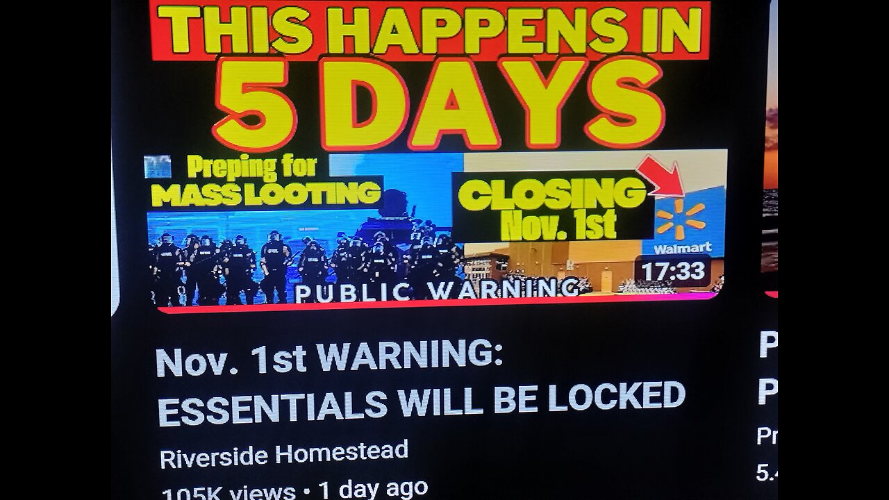 stock up before the 1st folks dont get stuck out there for all the madness