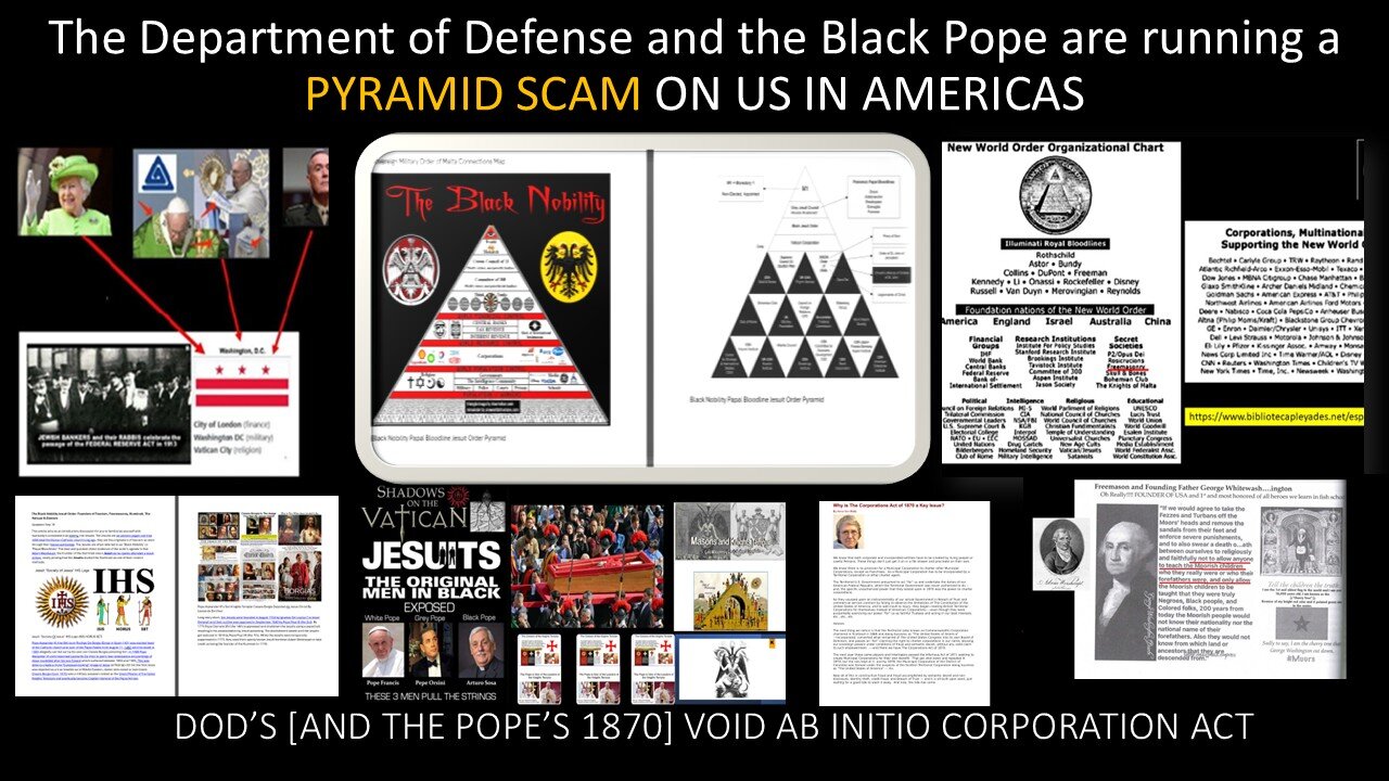 BUSTED AGAIN - HERE IS HOW DOD & THE VATICAN ARE RUNNING A "PYRAMID SCAM" ON US!!! ALL ILLEGAL