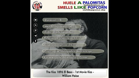 The Kiss 1896 El Beso - 1st Movie Kiss - William Heise