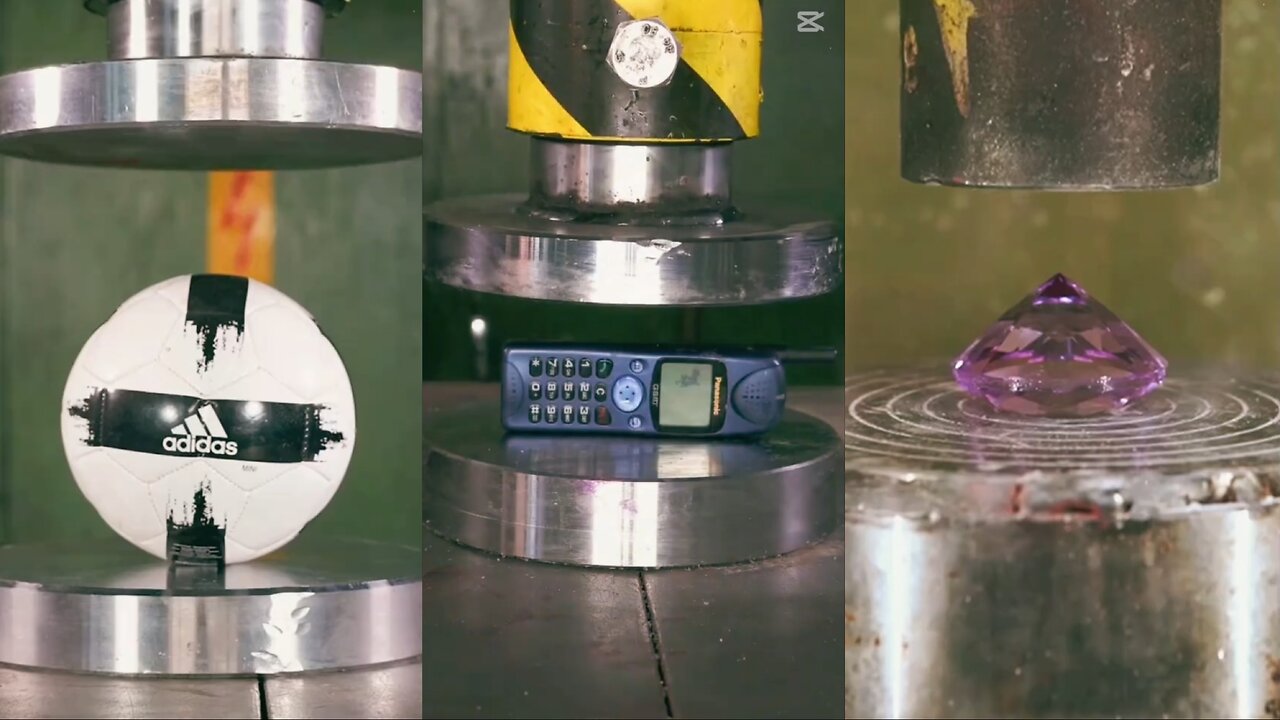 #Hydraulic_Piston_Vs_Diamond_and_Adidas_Ball_ASMR