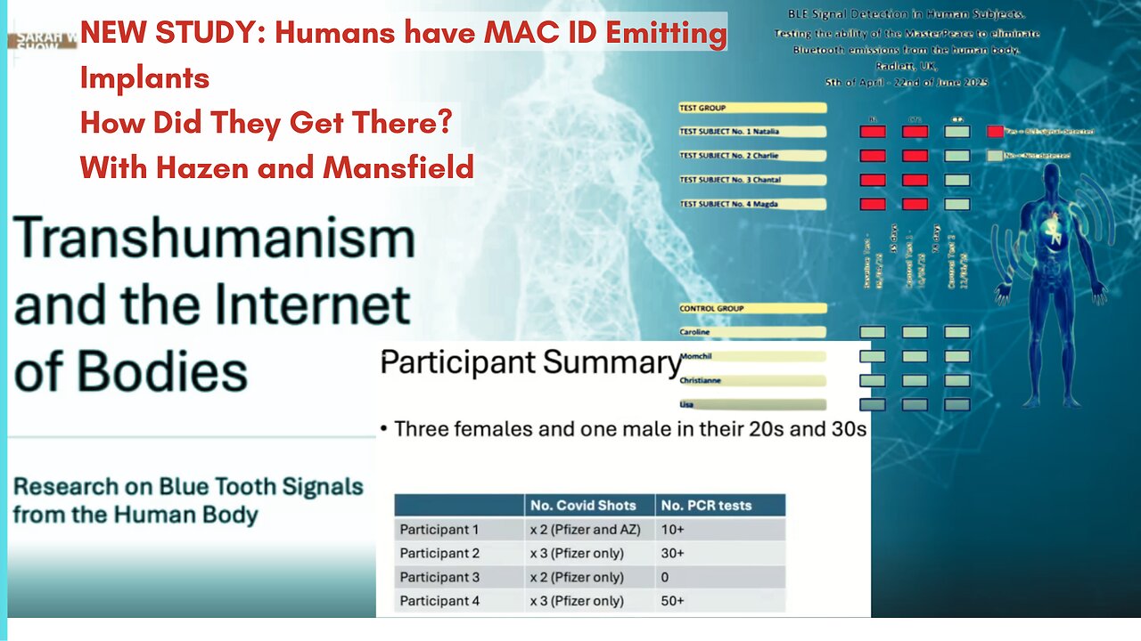 NEW RESEARCH STUDY CONFIRMS: Humans Now Have MAC ID MEMS/NEMS Self-Replicating Implants Radiating Bluetooth Signals - Sarah Westall Show