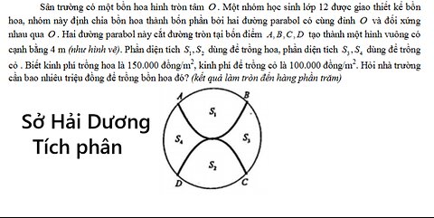 Sở Hải Dương: Sân trường có một bồn hoa hình tròn tâm O . Một nhóm học sinh lớp 12 được giao thiết